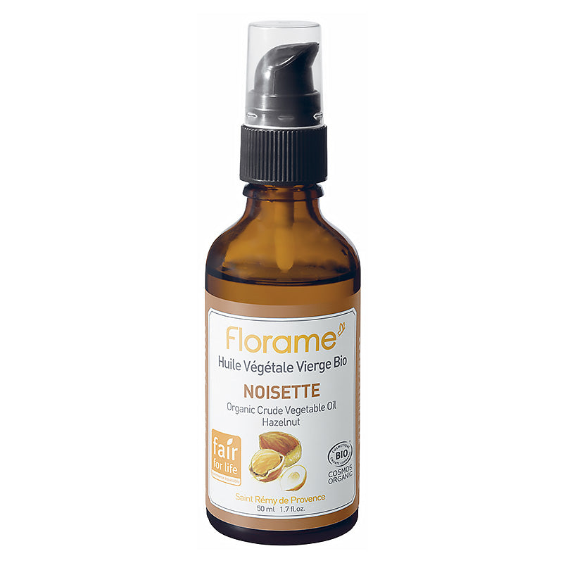 Huile végétale certifiée bio et équitable de Noisette, de 50 ml de la marque Florame.