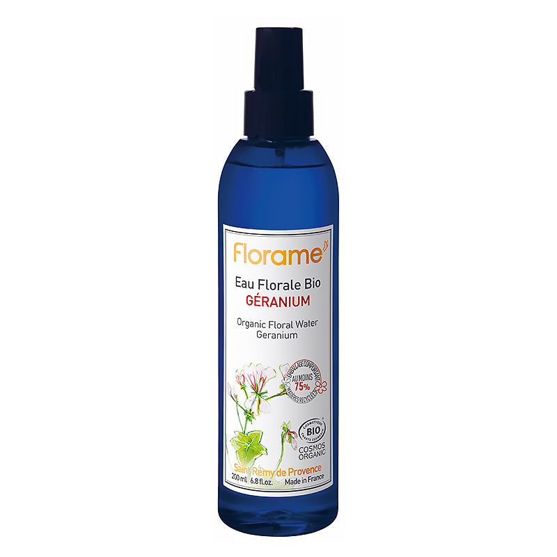 Eau florale certifiée bio de Géranium de 200 ml de la marque Florame.