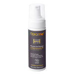 Mousse de rasage certifiée bio dans un flacon pompe de 150 ml de la marque Florame.