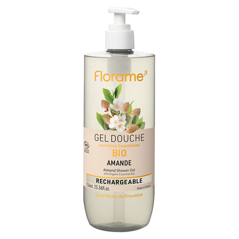 Gel douche Amande certifié bio de 750 ml de Florame.