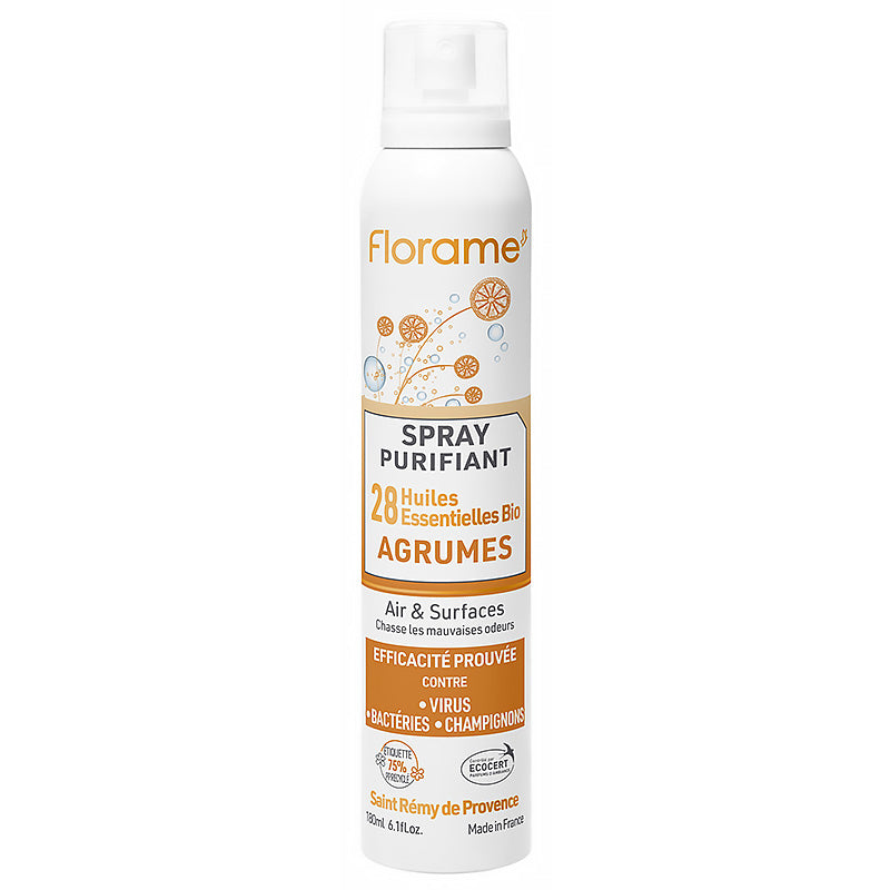 Spray purifiant Agrumes bio de 180 ml de la marque Florame.