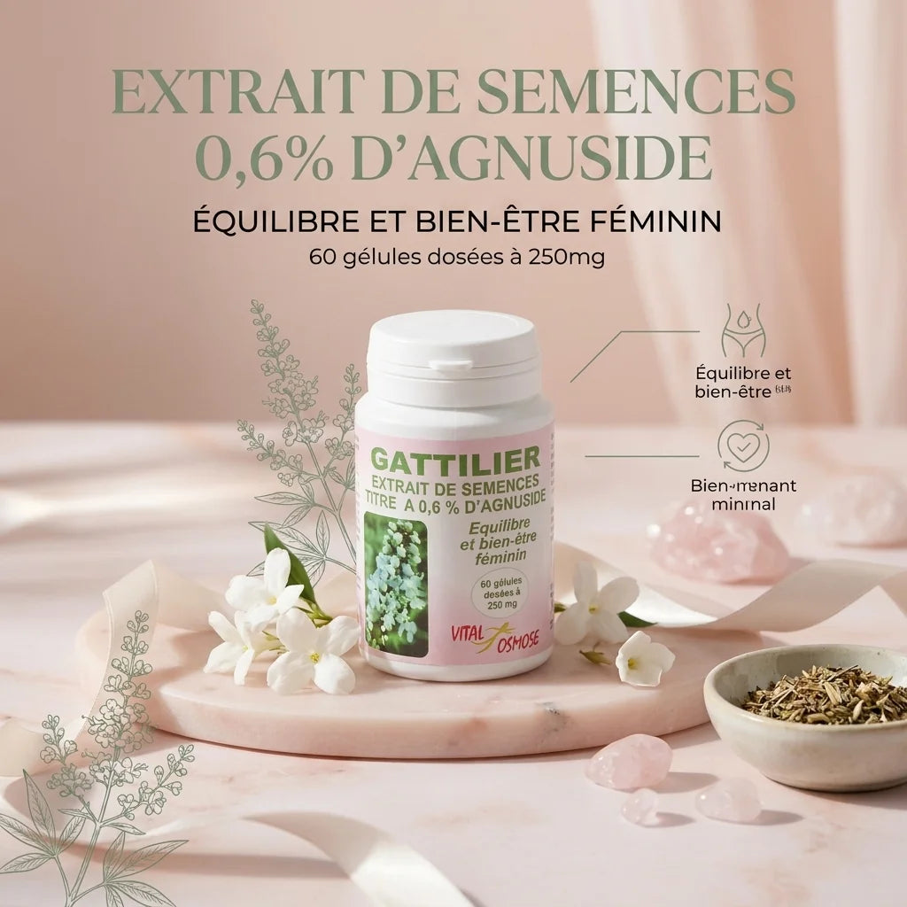 Gattilier 250mg en gélules - Extrait de semences pour équilibre féminin
