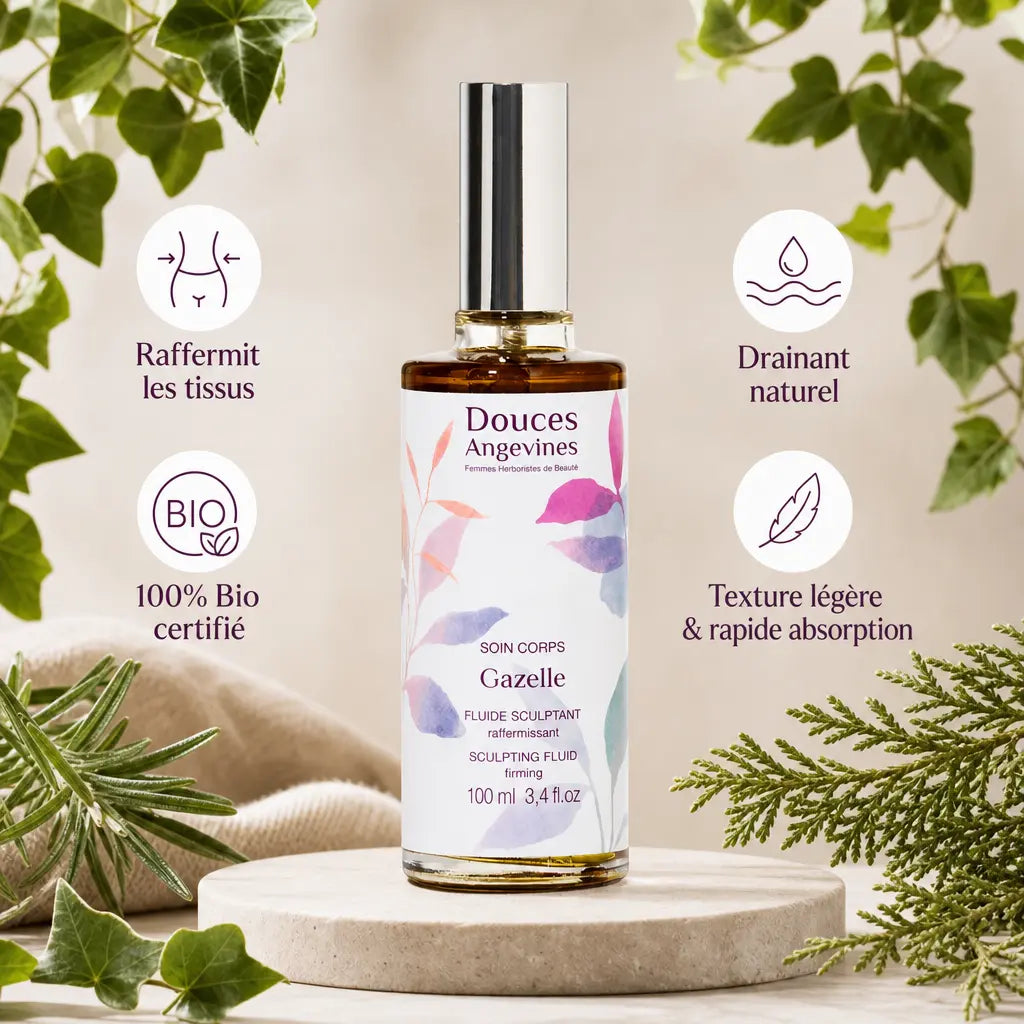 Gazelle Soin Sculptant bio Douces Angevines avec bénéfices : raffermissant, drainant, certification bio