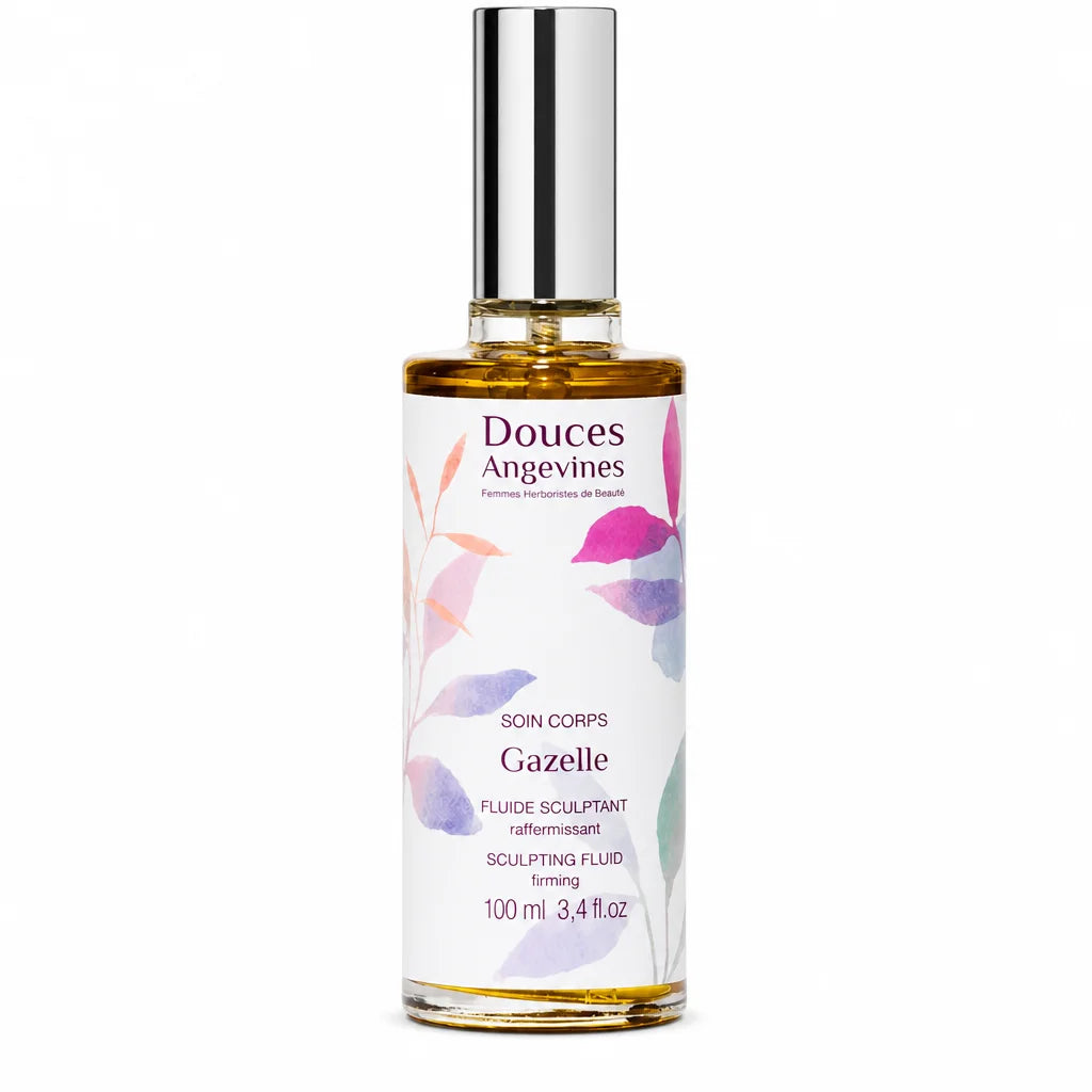 Gazelle Soin Sculptant bio Douces Angevines spray flacon fond blanc