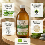 Gel d'Aloé Vera bio 500ml Pur Aloé avec certification équitable et ingrédients naturels