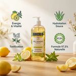 Gel douche Verveine Citron Coslys bio avec bénéfices hydratation et énergie vitalité