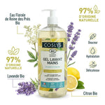 Gel lavant mains bio Coslys Lavande & Citron avec ingrédients naturels