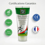 Gel relaxant Allga San cervicales dos jambes avec certifications bio végan fabriqué France