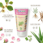 Gel soin corps Shatavari bio Ayurvana avec ingrédients naturels certifiés