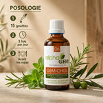 Gemmo-complexe Cholestérol Bio Alphagem avec posologie 15 gouttes 3 fois par jour et herbes naturelles