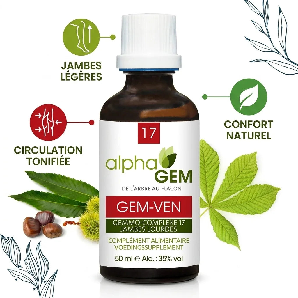 Alphagem GEM-VEN jambes lourdes bio avec bénéfices circulation tonifiée et confort naturel