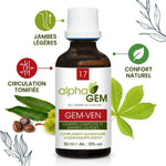 Alphagem GEM-VEN jambes lourdes bio avec bénéfices circulation tonifiée et confort naturel