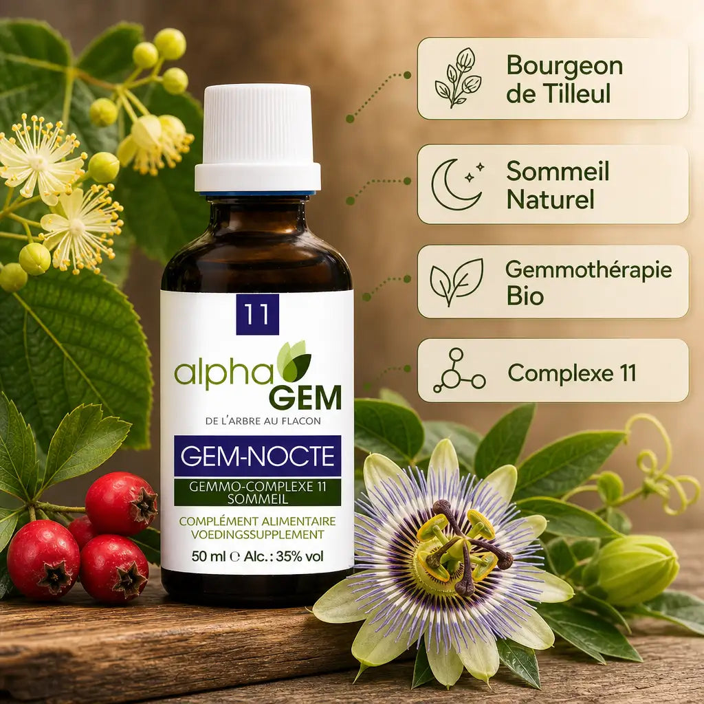 Gemmo-complexe Sommeil Bio GEM-NOCTE Alphagem avec tilleul, aubépine et passiflore