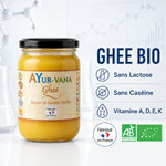 Ghee bio Ayurvana 150g sans lactose ni caséine, vitamine A D E K, fabriqué France