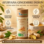 Gélules de gingembre indien Ayurvana bio avec bienfaits digestifs, énergie et bien-être