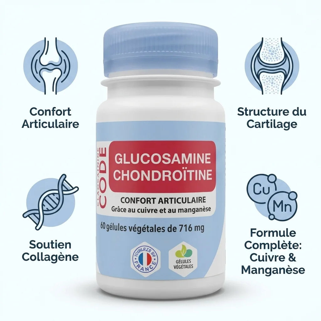 Glucosamine Chondroïtine MSM gélules - Confort articulaire, cartilage et collagène