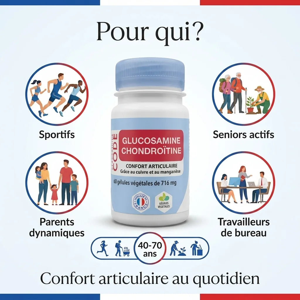 Glucosamine Chondroïtine MSM gélules confort articulaire sportifs seniors parents travailleurs