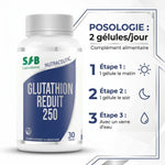 Glutathion réduit SFB 250 - gélules posologie 2 par jour avec instructions d'utilisation
