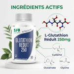 Glutathion réduit 250mg SFB - Flacon de complément alimentaire avec ingrédients actifs