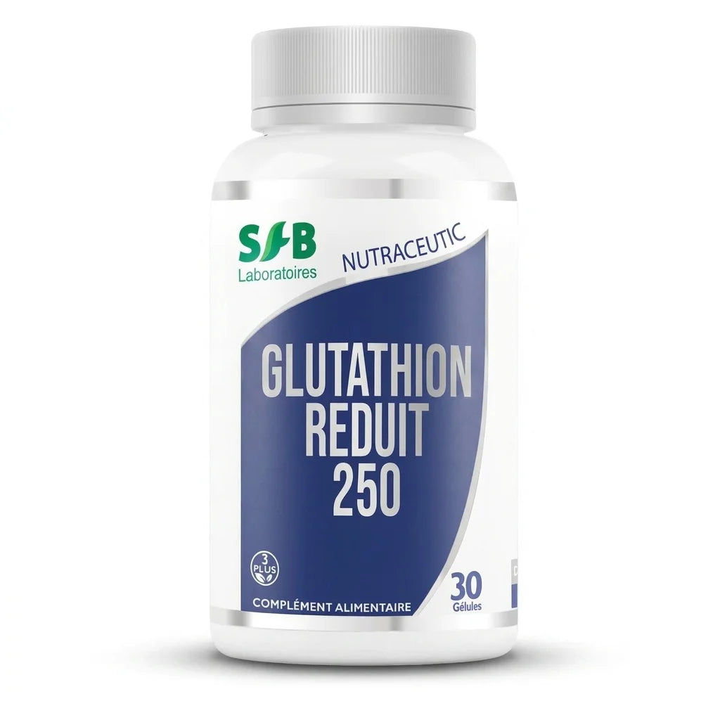 Glutathion Réduit 250 gélules SFB Laboratoires - complément alimentaire en flacon blanc