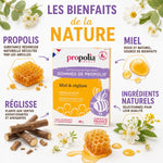 Gommes Propolis Miel Réglisse Propolia - Ingrédients naturels et packaging produit