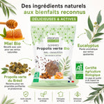 Gommes Miel & Propolis verte Bio Propos'Nature avec ingrédients naturels certifiés