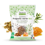 Gommes Miel & Propolis verte Bio Propos'Nature sur fond blanc