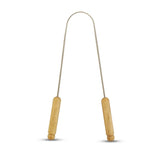 Gratte-langue réutilisable Ayurvana en bois et inox sur fond blanc