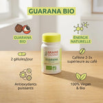 Gélules Guarana bio vegan Graine Sauvage avec ingrédients naturels et caféine puissante