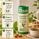 Gymnema Sylvestris bio Ayur-Vana en gélules avec dosage et feuilles vertes