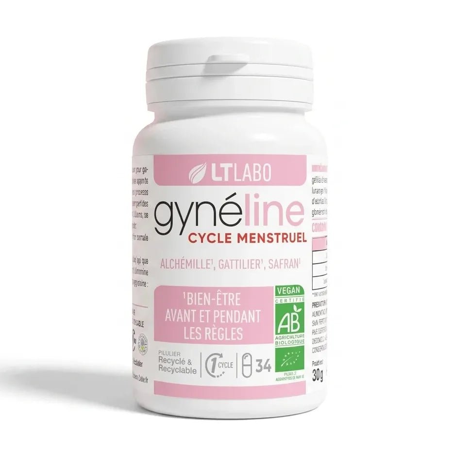 Gyneline Cycle Menstruel Bio en gélules, complément alimentaire biologique certifié AB