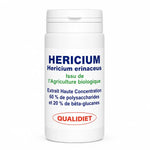 Bouteille de gélules Hericium erinaceus Bio Qualidiet supplément naturel fond blanc