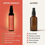 Comparaison huile d'abricot bio Najel certifiée vs alternatives - première pression à froid, vitamines A et E