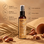 Huile de Dattier du Désert Najel bio avec étapes d'application et bénéfices skincare