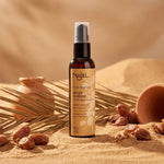 Huile de Dattier du Désert Najel bio en flacon avec accessoires de soins naturels