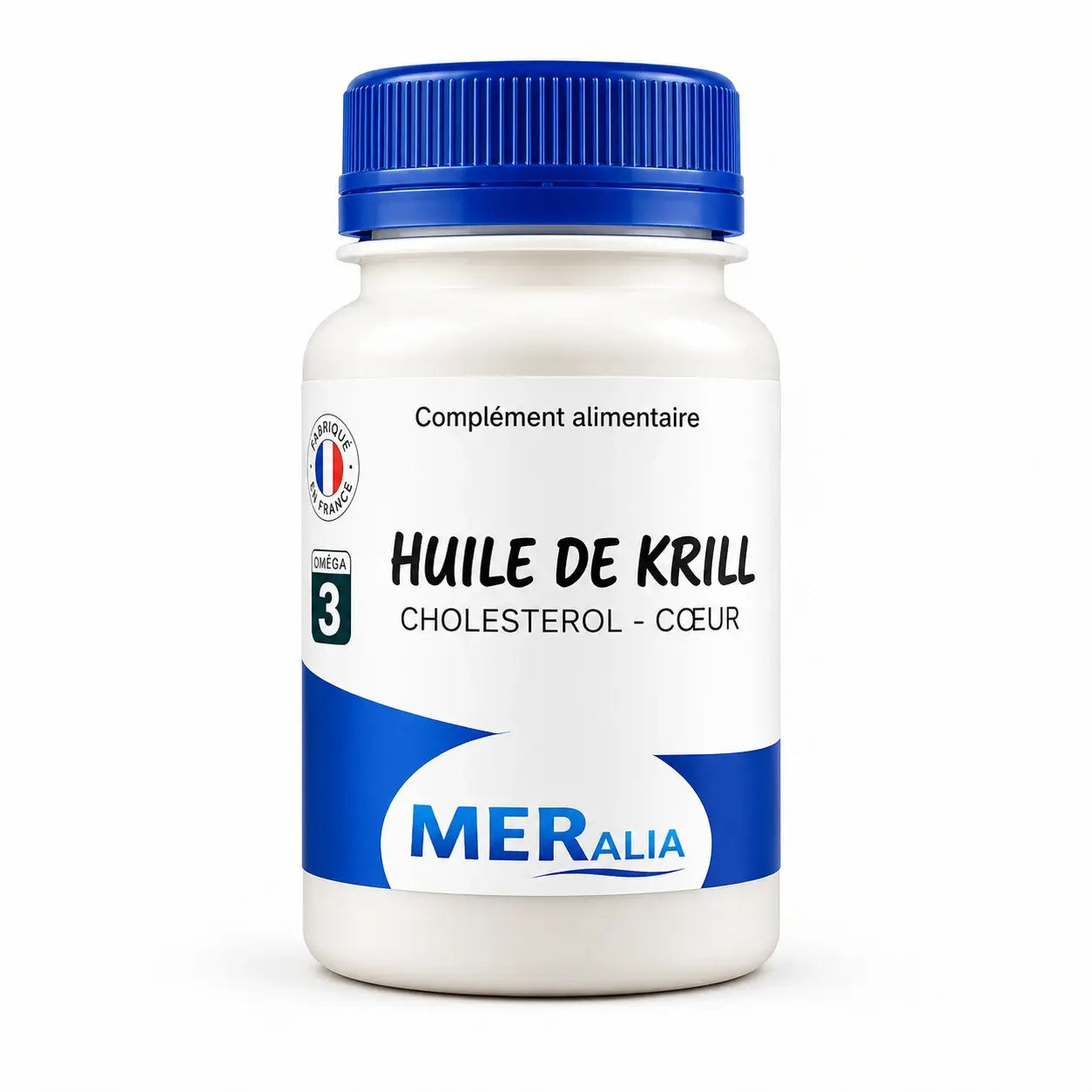 Bouteille d'Huile de Krill MERalia en capsules