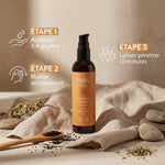 Huile de nigelle bio Najel avec mode d'application en 3 étapes et ingrédients naturels
