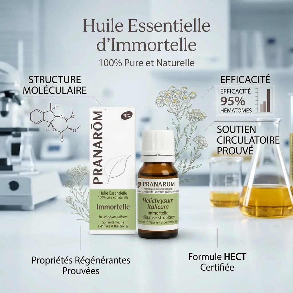 Huile essentielle d'immortelle Pranarom pure et naturelle avec fleurs Helichrysum italicum