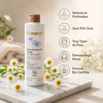 Huile Nettoyante Visage bio Florame avec fleurs de camomille et bénéfices clés