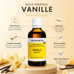 Huile végétale bio vanille Pranarom 50ml - Nourrissante, apaisante, peaux sensibles