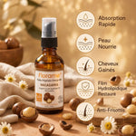 Huile macadamia bio Florame avec bénéfices peau et cheveux, noix et fleurs naturelles