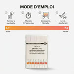 Bandelettes indicatrices pH Macherey-Nagel avec mode d'emploi et échelle colorée 5.1-7.2