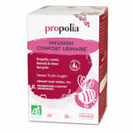 Infusion Confort urinaire Bio Propolia, boîte de tisane sur fond blanc