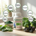 Gélules Klamath bio avec ingrédients naturels : protéines, vitamines B et microalgues