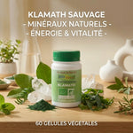 Gélules Klamath bio vegan avec ingrédients naturels, spiruline et minéraux - 60 capsules végétales