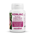 Konjac 90 gélules Neodiet 625 mg, complément alimentaire en flacon blanc avec étiquette magenta