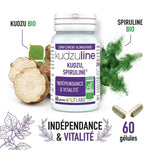 Kudzuline Bio gélules avec kudzu bio, spiruline et ingrédients naturels pour vitalité