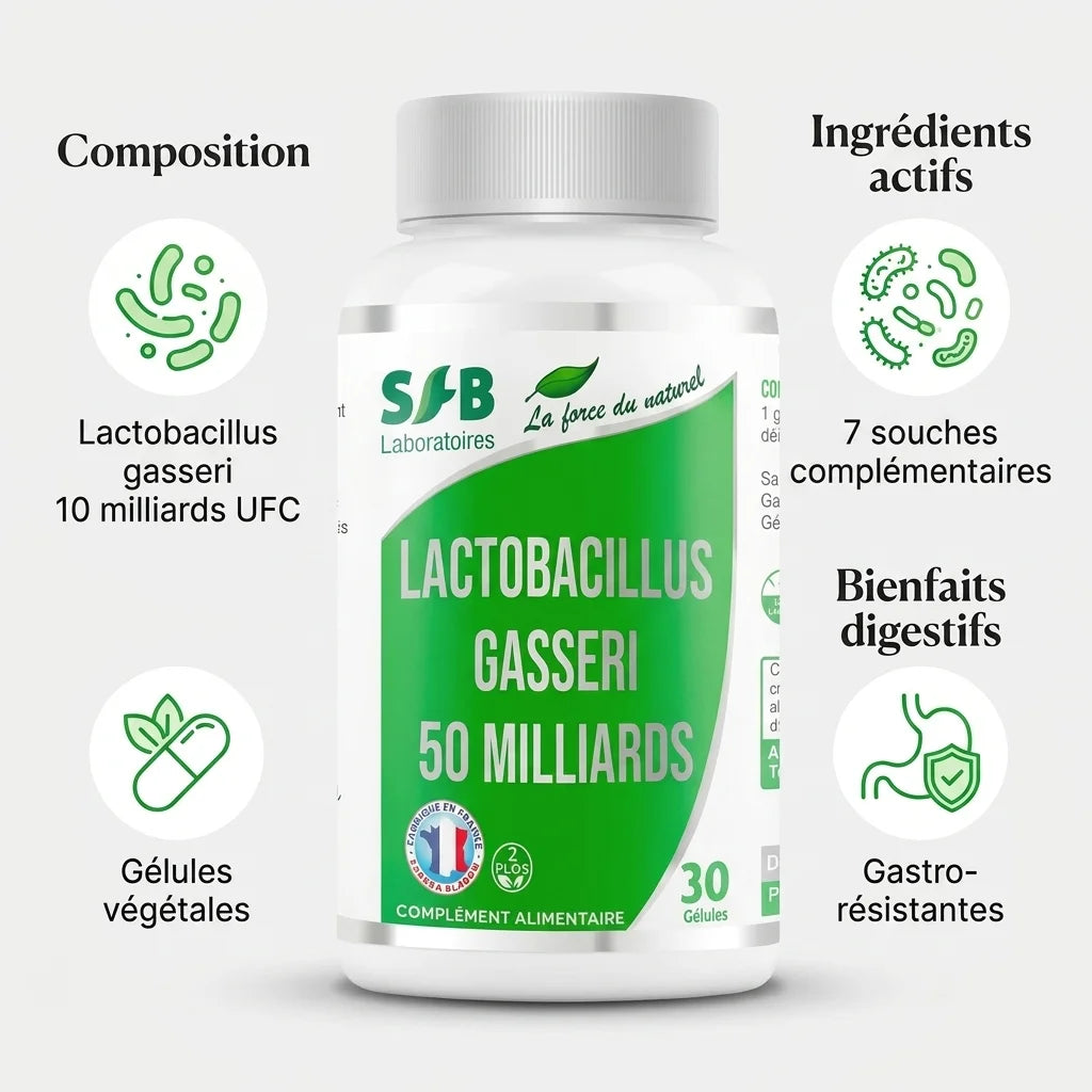 SFB L-Gasseri 50 milliards gélules probiotiques avec composition et bienfaits digestifs