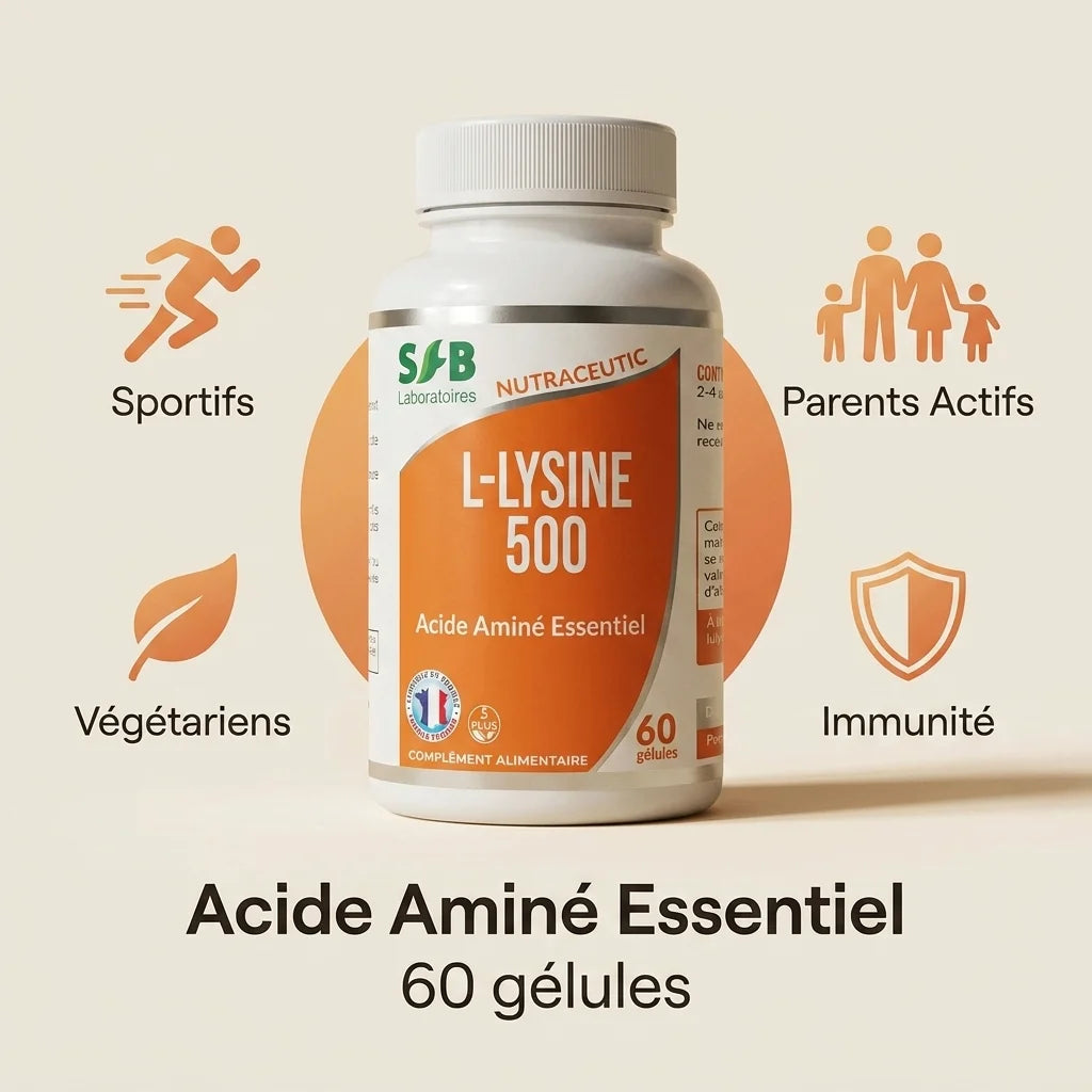 Complément L-lysine 500 vegan SFB en gélules pour sportifs et immunité