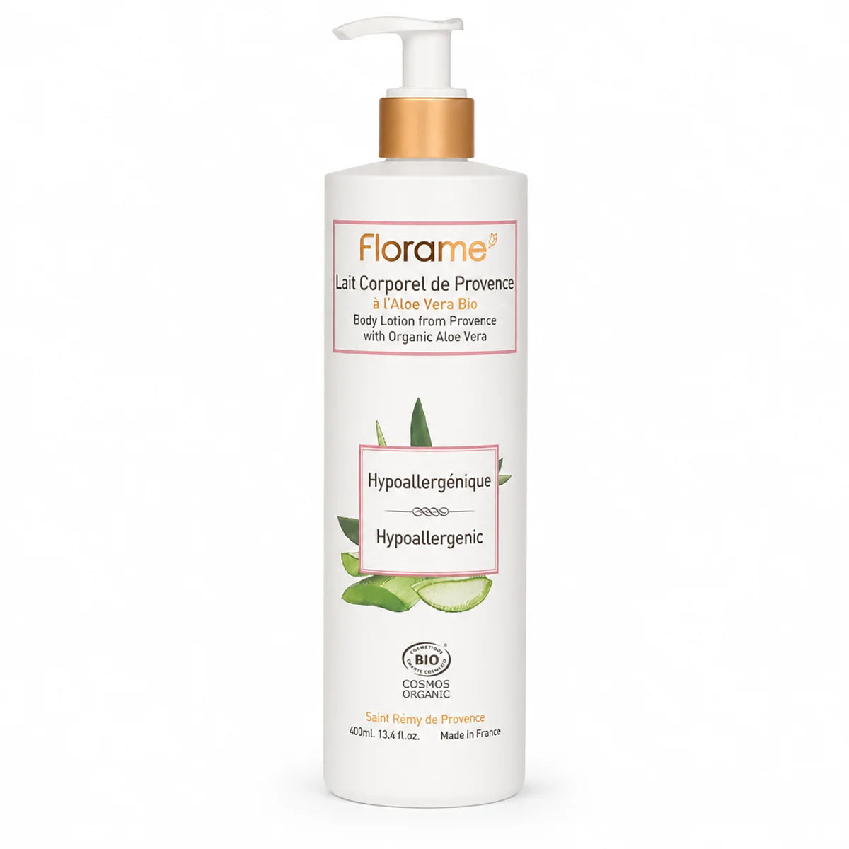 Lait Corporel Florame Provence hypoallergénique certifié bio flacon pompe